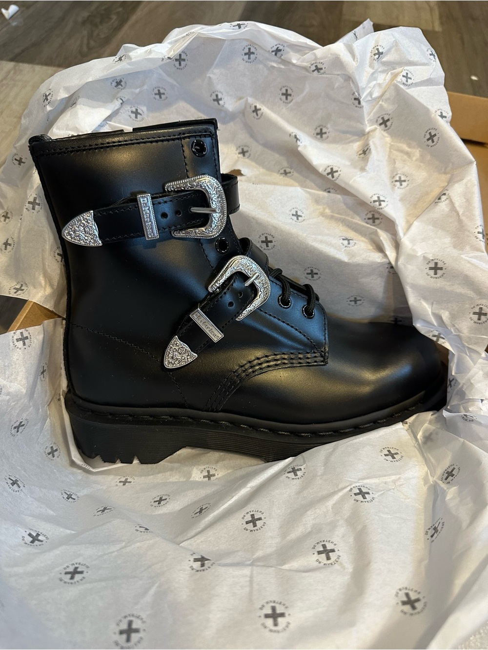 Dr. Martens 1460 BEX WESTERN BUCKLE LEATHER BOOTS